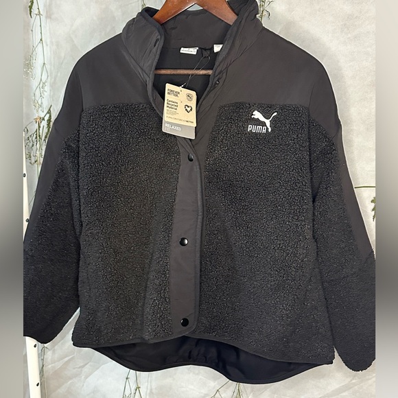 Puma Black Classics Sherpa Jacket - Picture 2 of 4